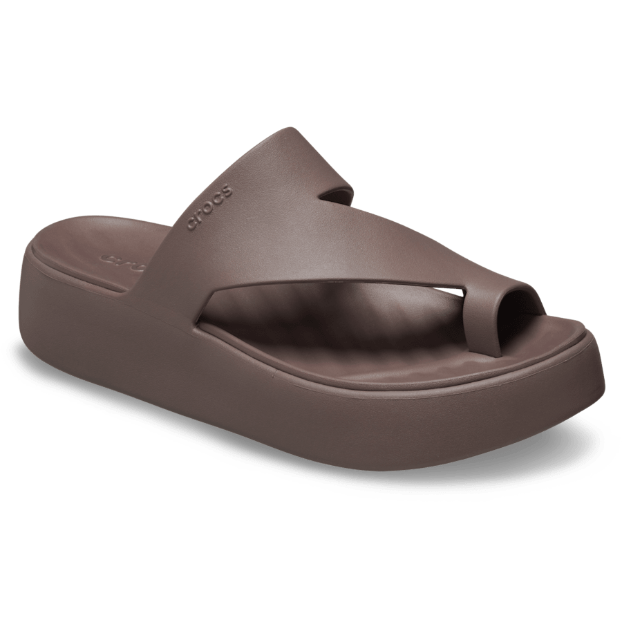 Truffle Getaway Platform Toe Loop - Angle - Crocs