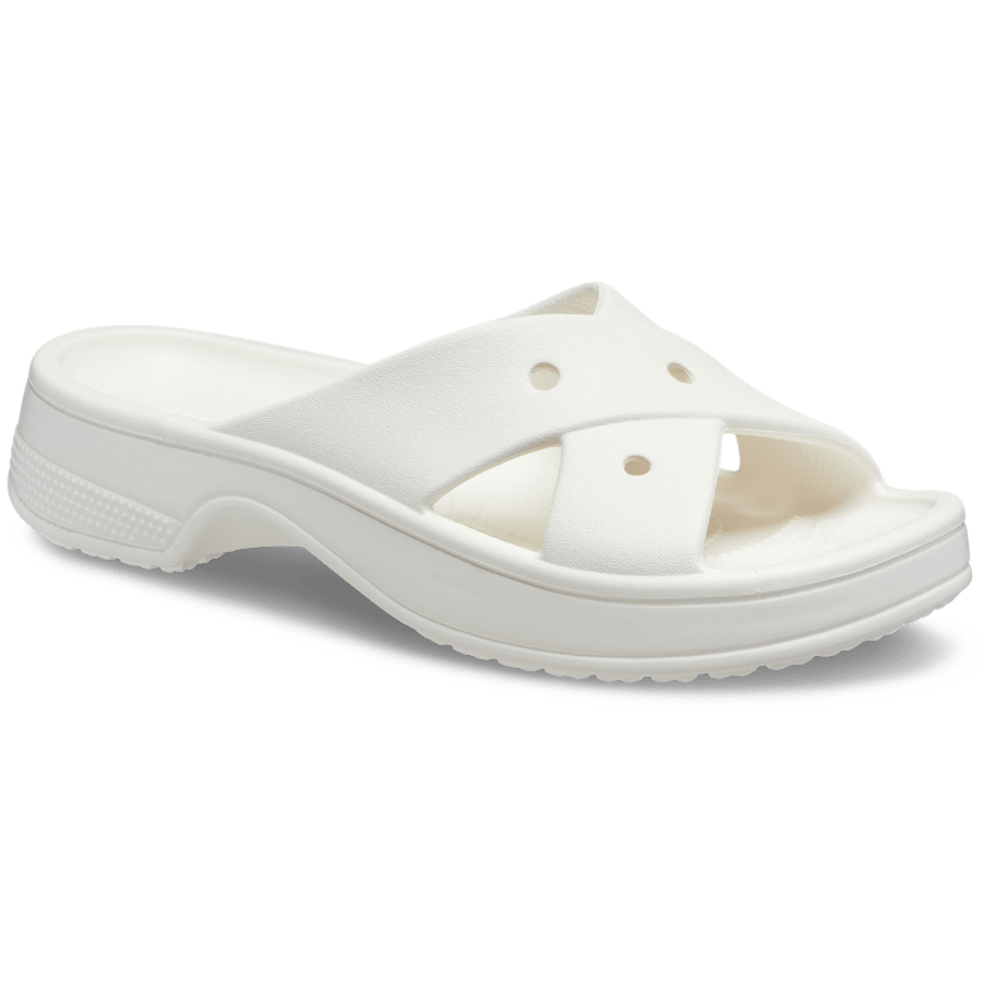 Chalk Classic Women's Cross Strap - Angle - Crocs