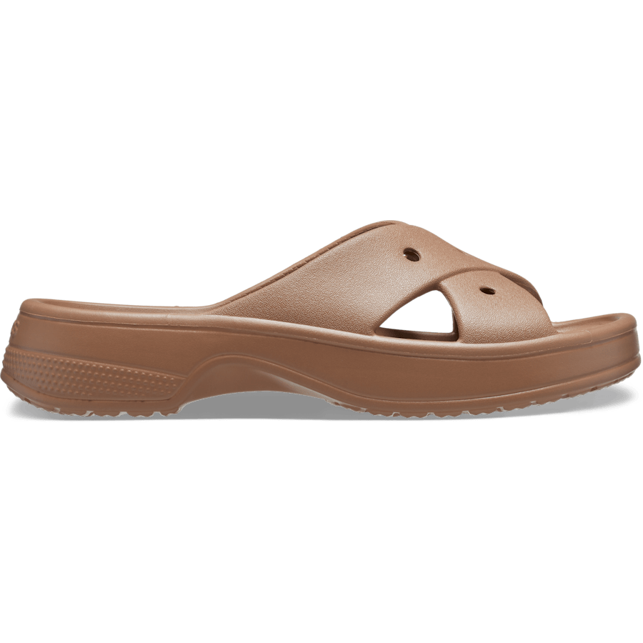 Milk Chocolate Classic Women's Cross Strap - Side - Crocs