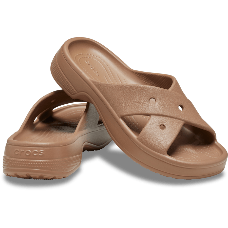 Milk Chocolate Classic Women's Cross Strap - Pair - Crocs