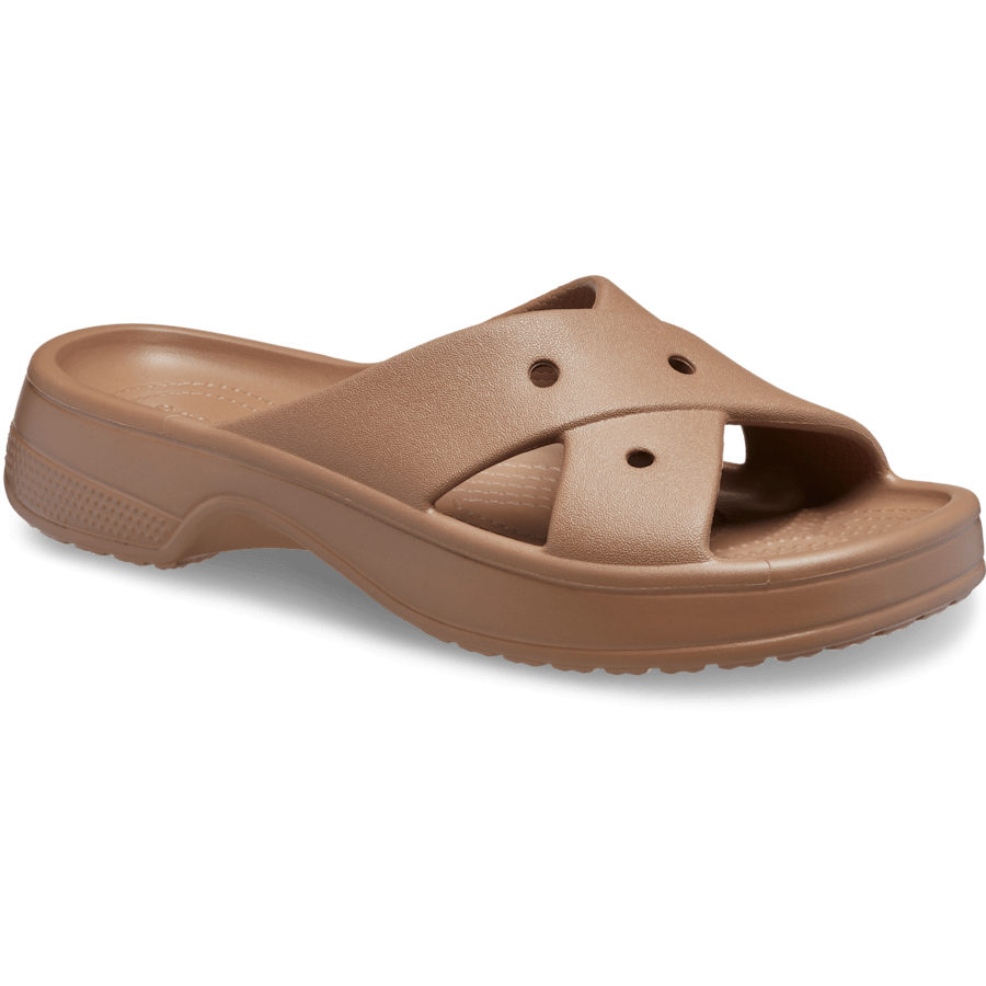 Milk Chocolate Classic Women's Cross Strap - Angle - Crocs