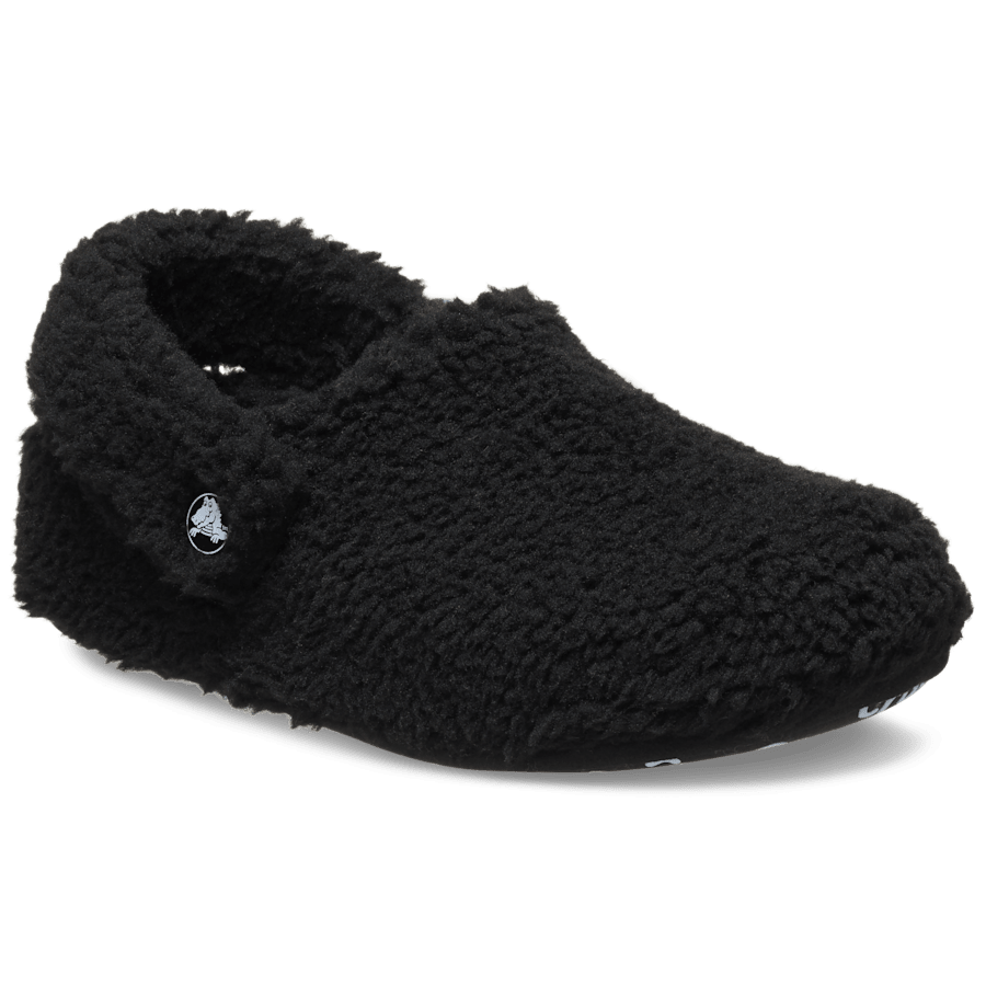 Black Kids' Classic Cozzzy Slipper - Angle - Crocs