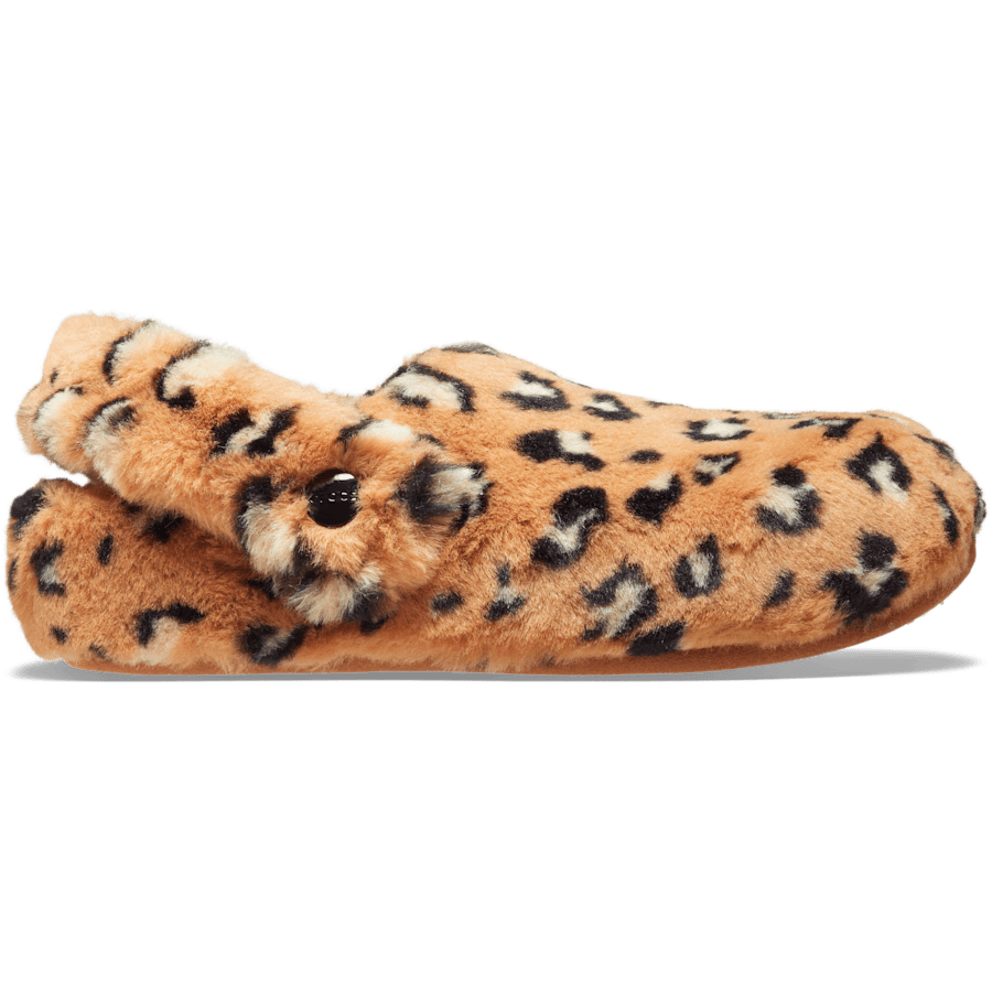 Léopard / Noir Classic Leopard Fur Cozzzy Slipper - Côté - Crocs
