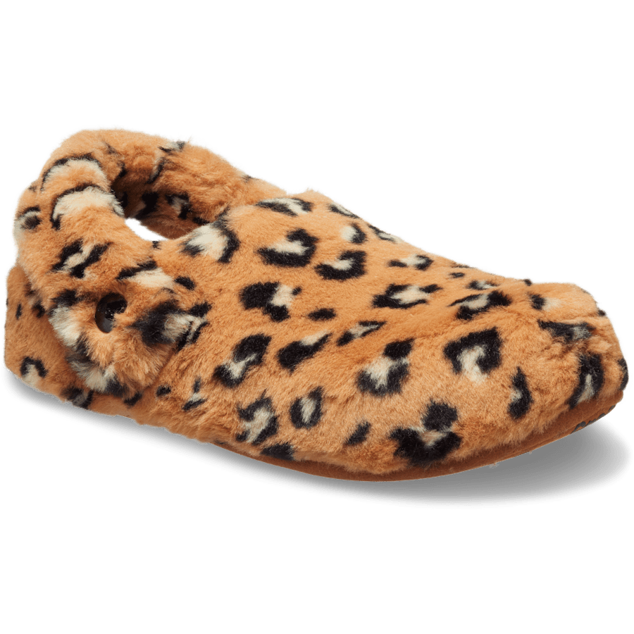 Léopard / Noir Classic Leopard Fur Cozzzy Slipper - Angle - Crocs