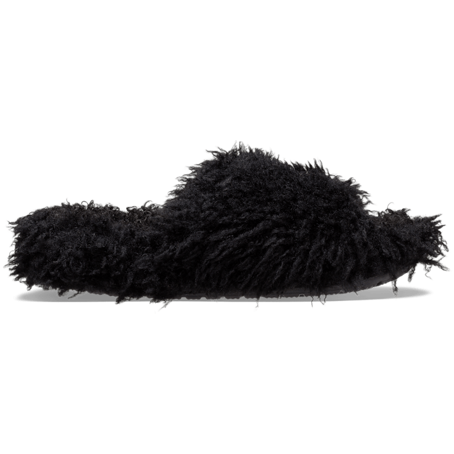 Black Classic Shaggy Fur Slide - Side - Crocs