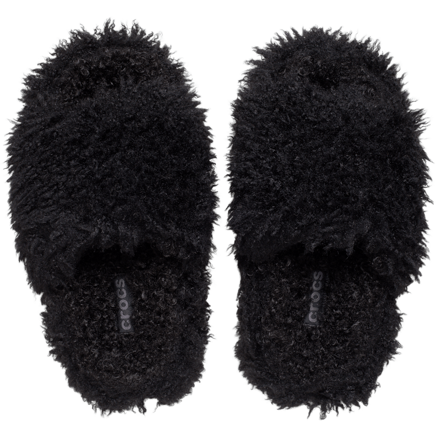 Black Classic Shaggy Fur Slide - Top - Crocs