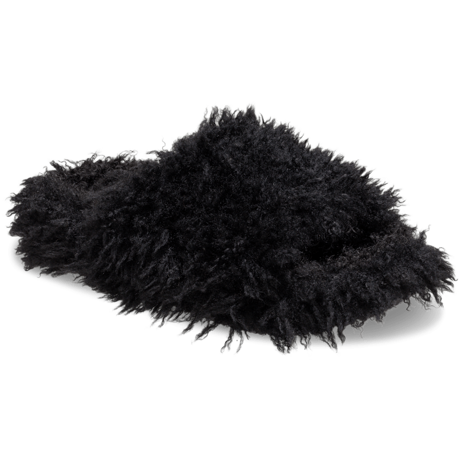 Black Classic Shaggy Fur Slide - Angle - Crocs