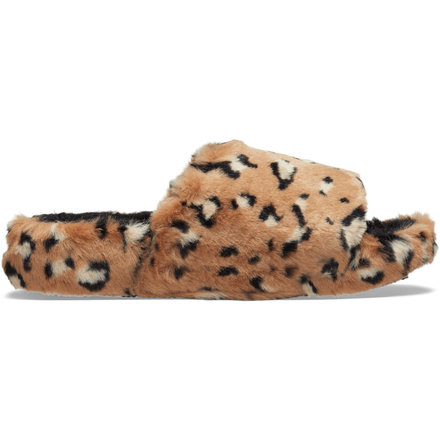 Leopard / Black Classic Leopard Fur Slide - Side - Crocs
