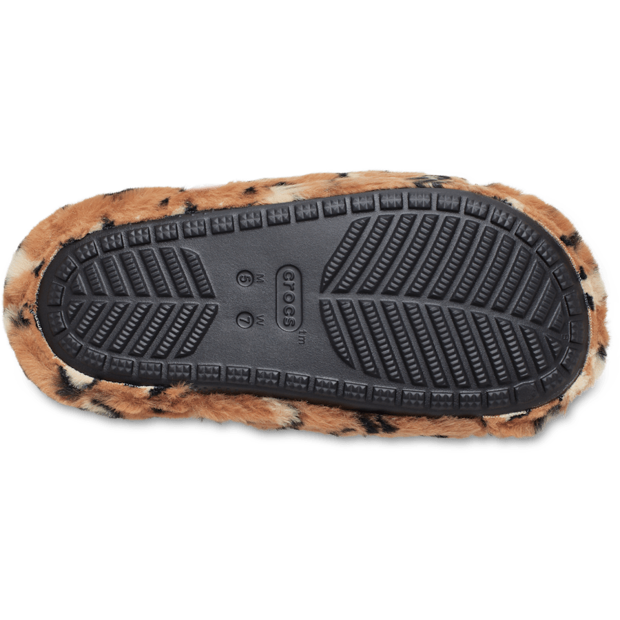 Leopard / Black Classic Leopard Fur Slide - Bottom - Crocs