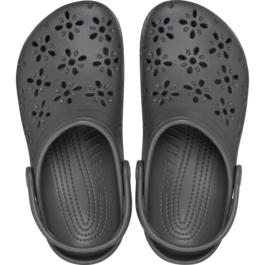 Black Sand Classic Floral Cut-Out Clog - Top - Crocs