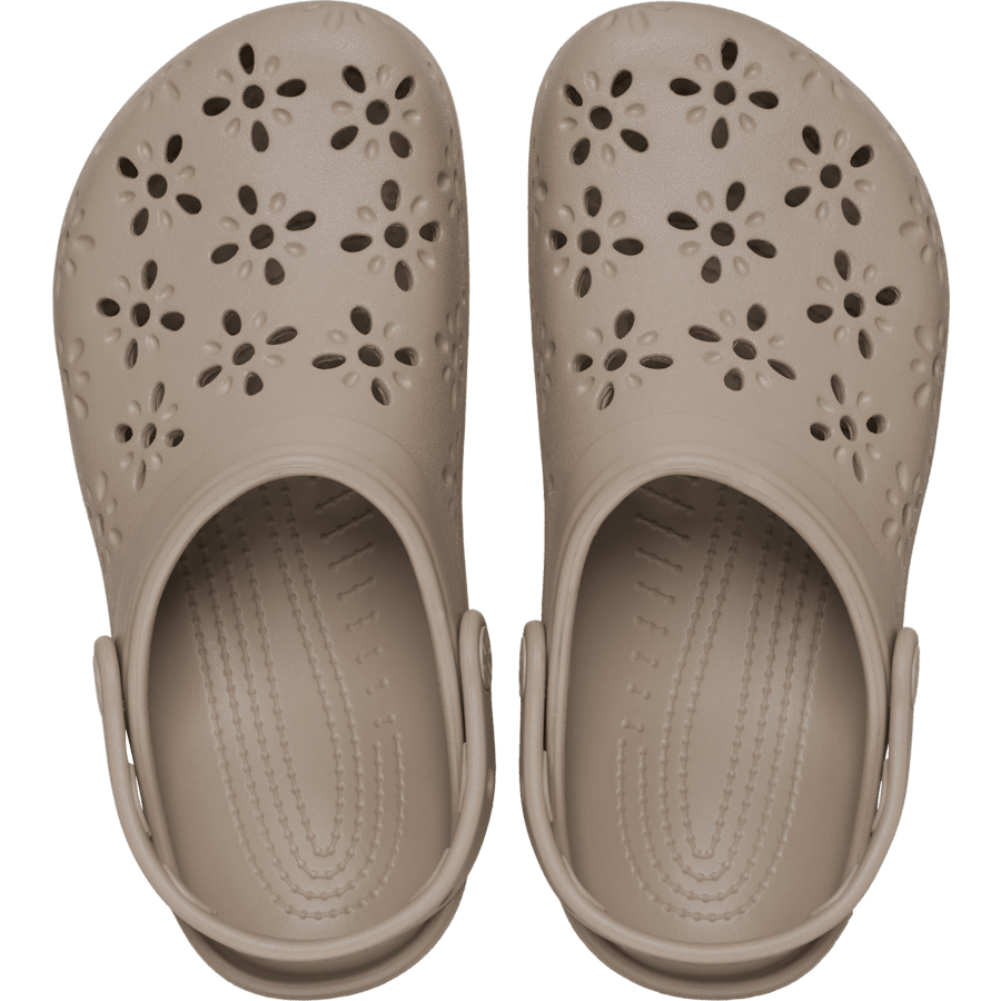 Taupe Classic Floral Cut-Out Clog - Top - Crocs