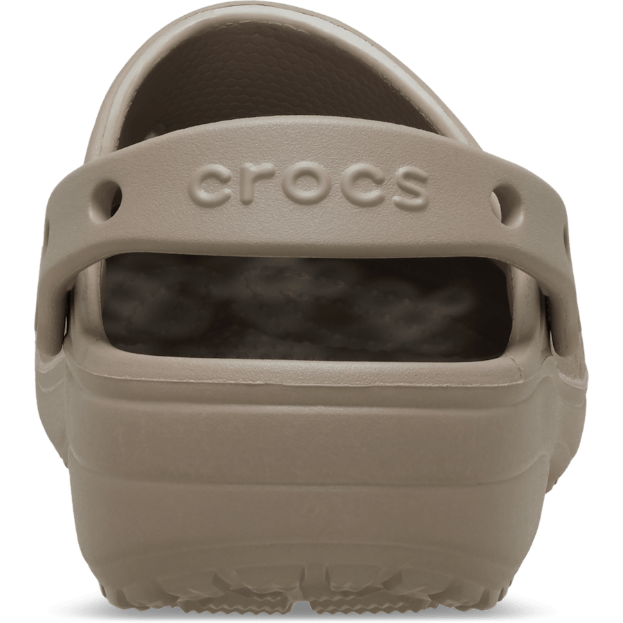 Taupe Classic Floral Cut-Out Clog - Back - Crocs