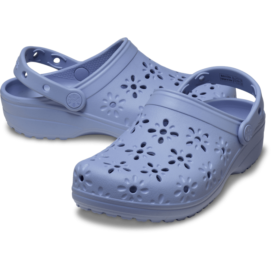 Crocs Classic Floral Cut-Out Clog — Blue Haze