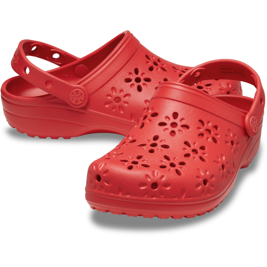 Cherry Red Classic Floral Cut-Out Clog - Pair - Crocs