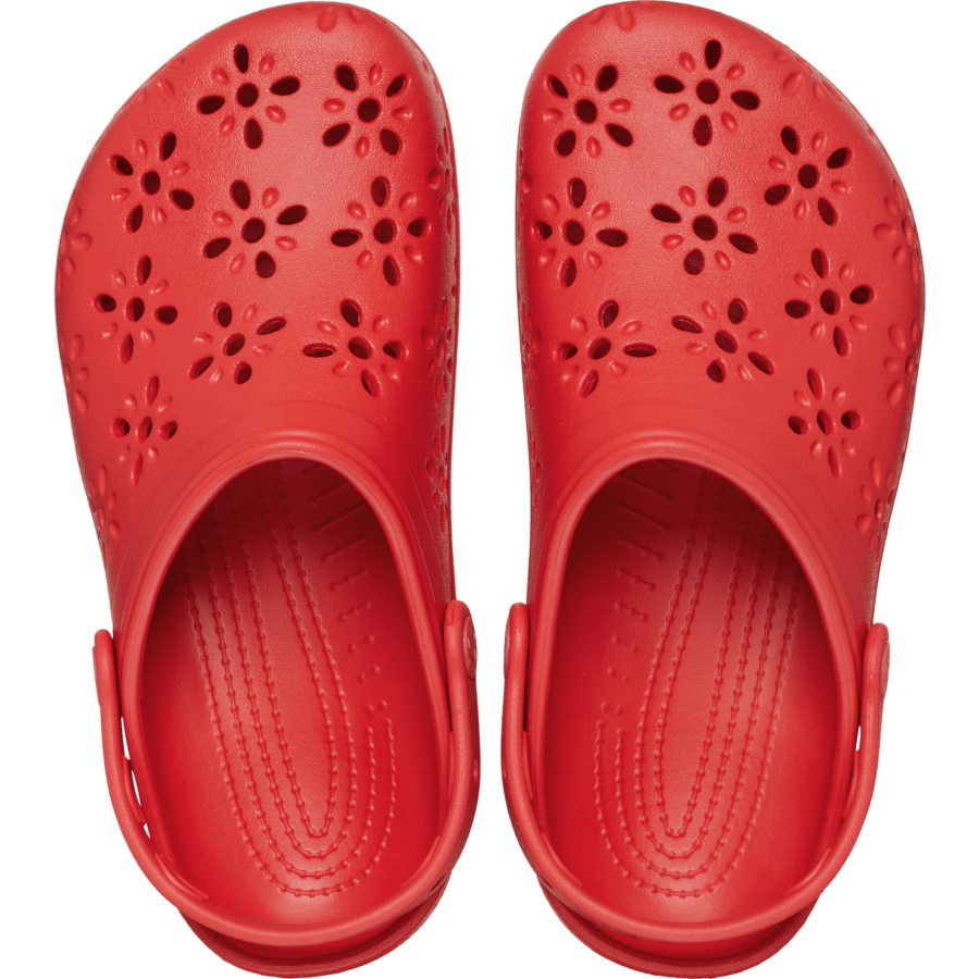 Cherry Red Classic Floral Cut-Out Clog - Top - Crocs