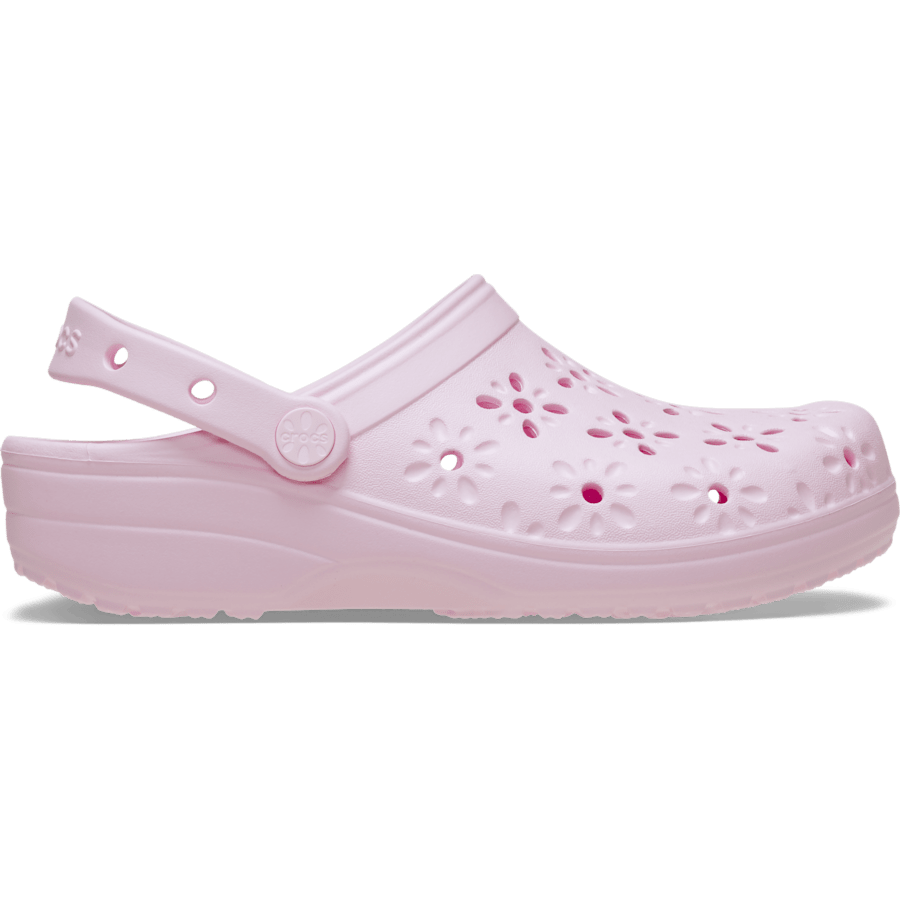 Pink Milk Classic Floral Cut-Out Clog - Side - Crocs