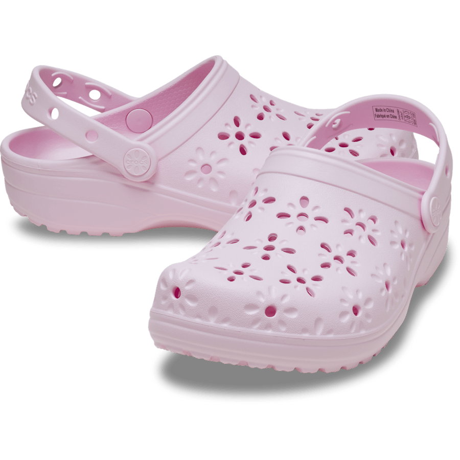Pink Milk Classic Floral Cut-Out Clog - Pair - Crocs