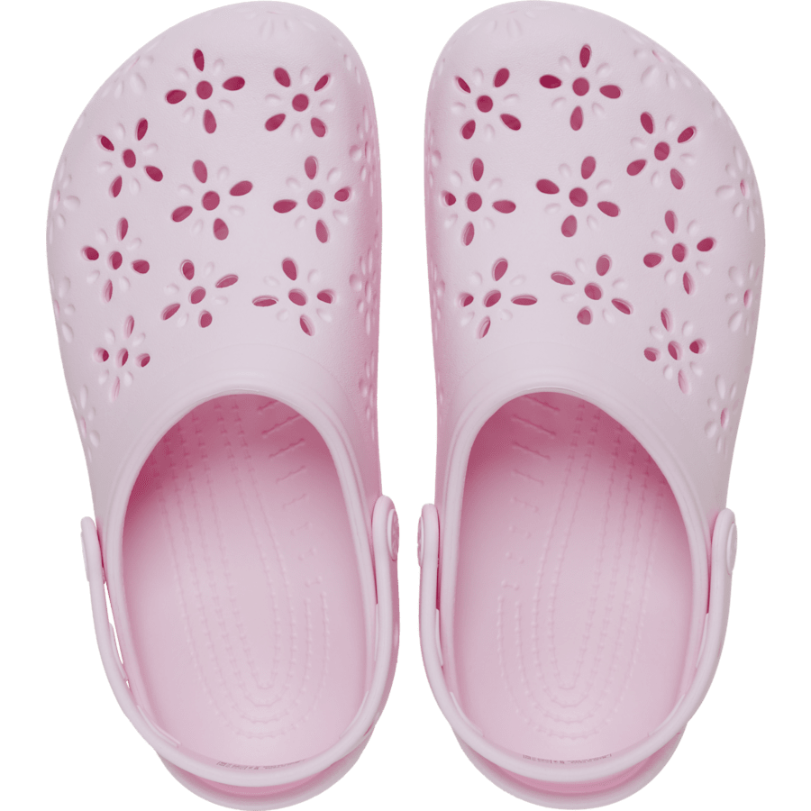 Pink Milk Classic Floral Cut-Out Clog - Top - Crocs