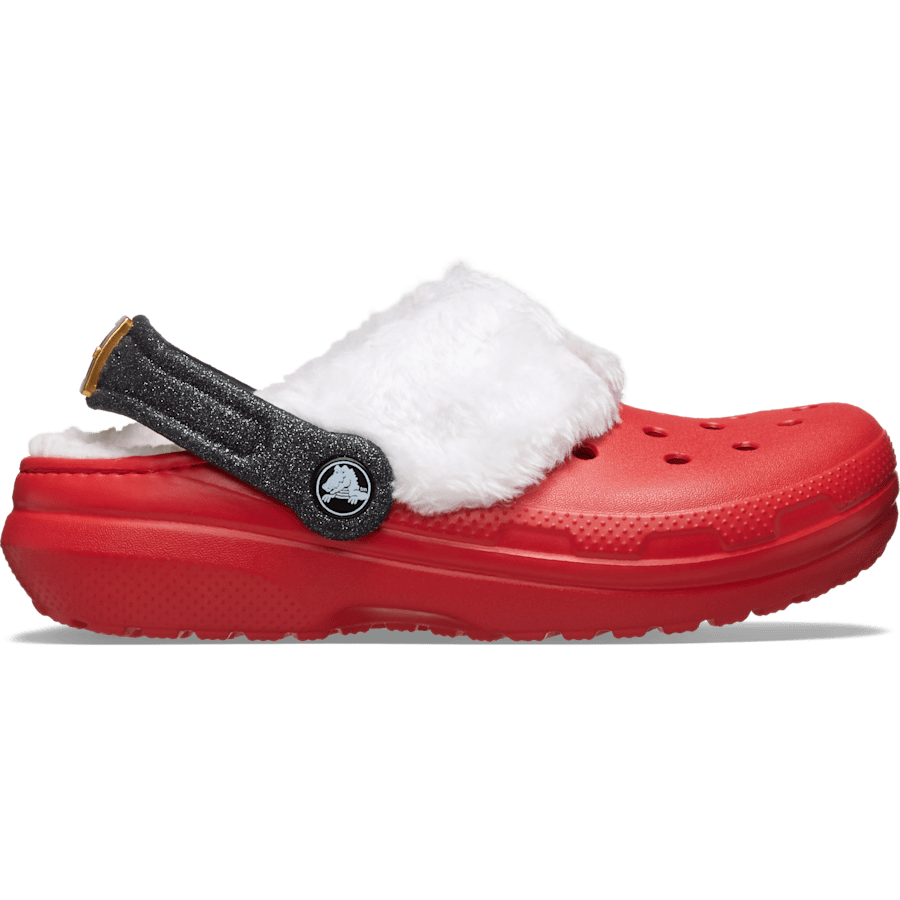 Varsity Red / Multi Toddler Classic Lined Santa Clog - Side - Crocs