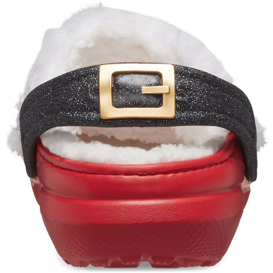 Varsity Red / Multi Toddler Classic Lined Santa Clog - Back - Crocs