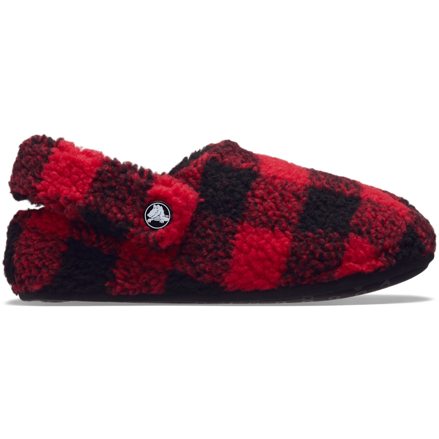 Rouge intense/Noir Kids' Classic Buffalo Check Cozzzy Slipper - Côté - Crocs