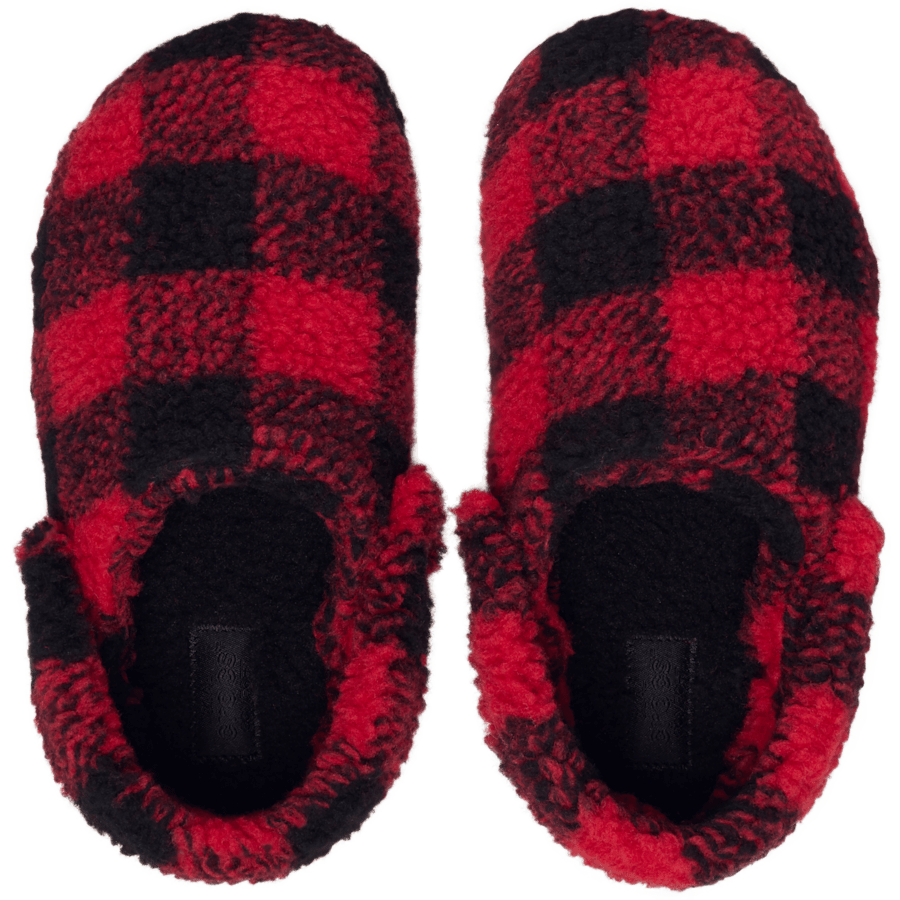 Rouge intense/Noir Kids' Classic Buffalo Check Cozzzy Slipper - Dessus - Crocs