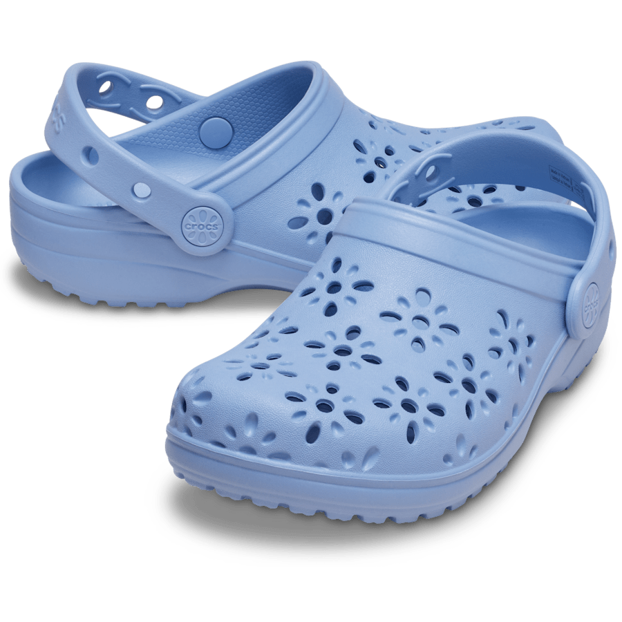 Blue Haze Kids' Classic Floral Cut-Out Clog - Pair - Crocs
