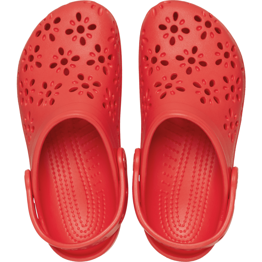 Cherry Red Kids' Classic Floral Cut-Out Clog - Top - Crocs