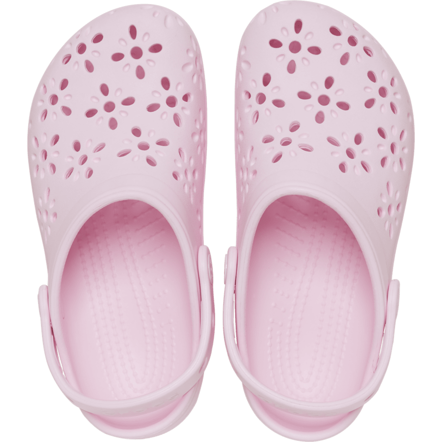 Pink Milk Kids' Classic Floral Cut-Out Clog - Top - Crocs