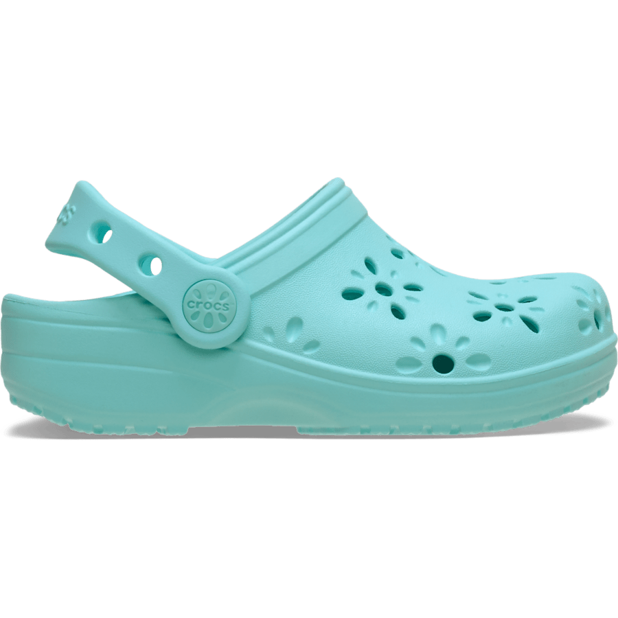 Aquamarine Toddler Classic Floral Cut-Out Clog - Side - Crocs
