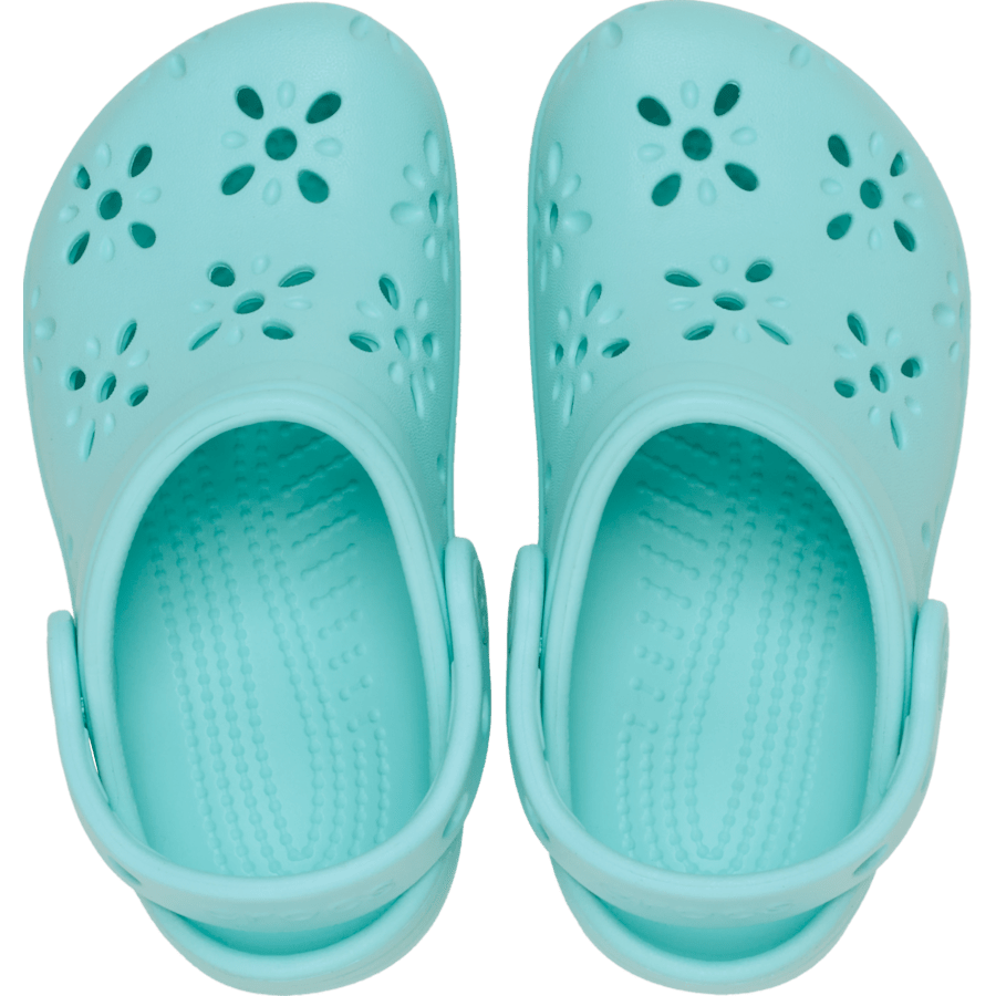 Aquamarine Toddler Classic Floral Cut-Out Clog - Top - Crocs