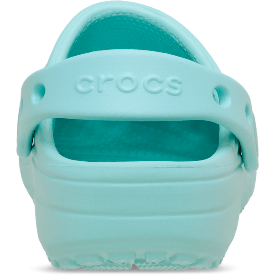 Aquamarine Toddler Classic Floral Cut-Out Clog - Back - Crocs
