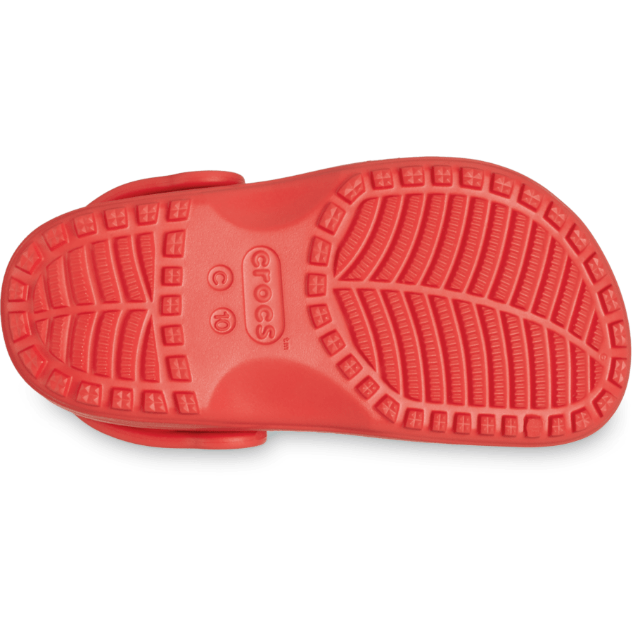Cherry Red Toddler Classic Floral Cut-Out Clog - Bottom - Crocs