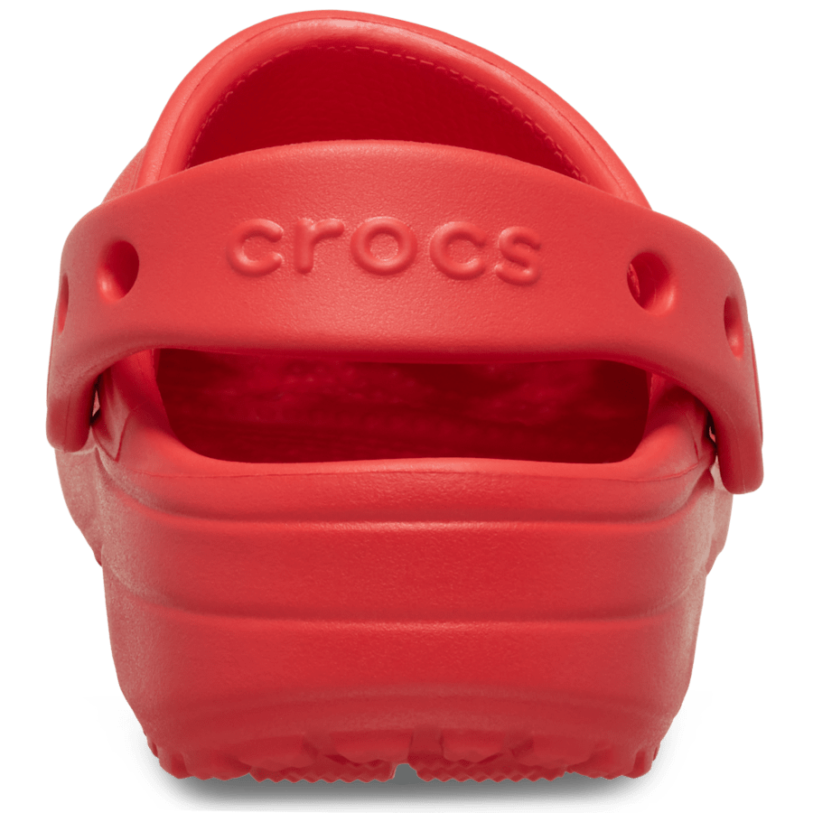 Cherry Red Toddler Classic Floral Cut-Out Clog - Back - Crocs