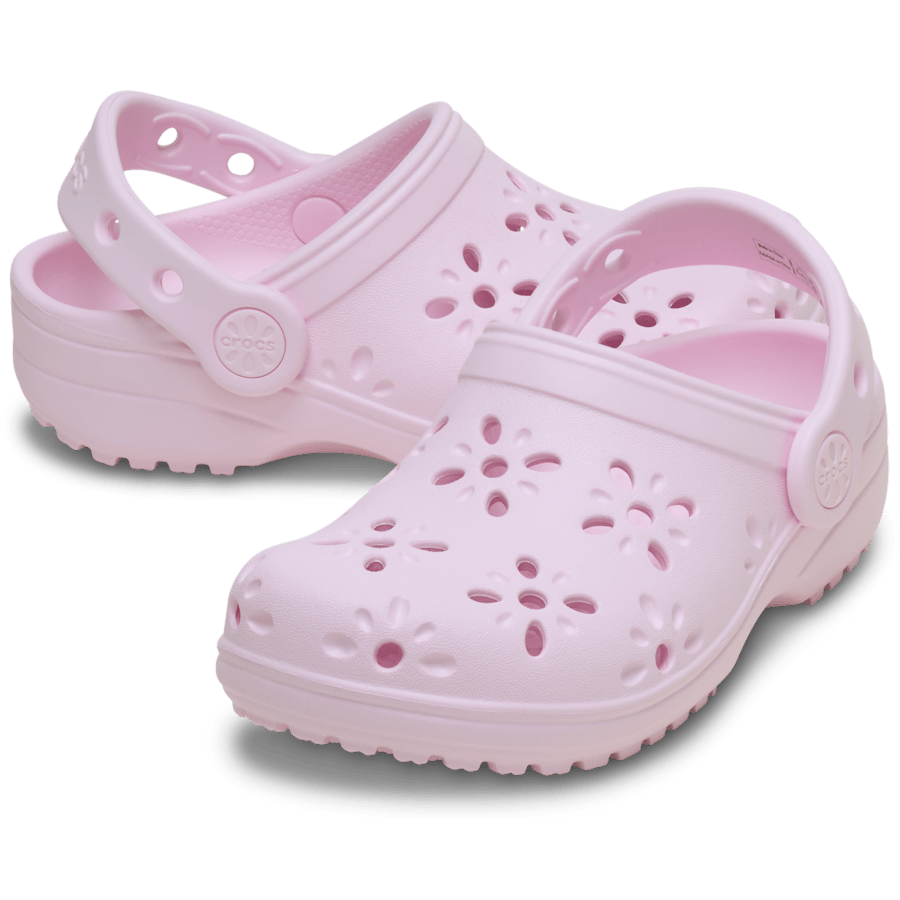 Pink Milk Toddler Classic Floral Cut-Out Clog - Pair - Crocs