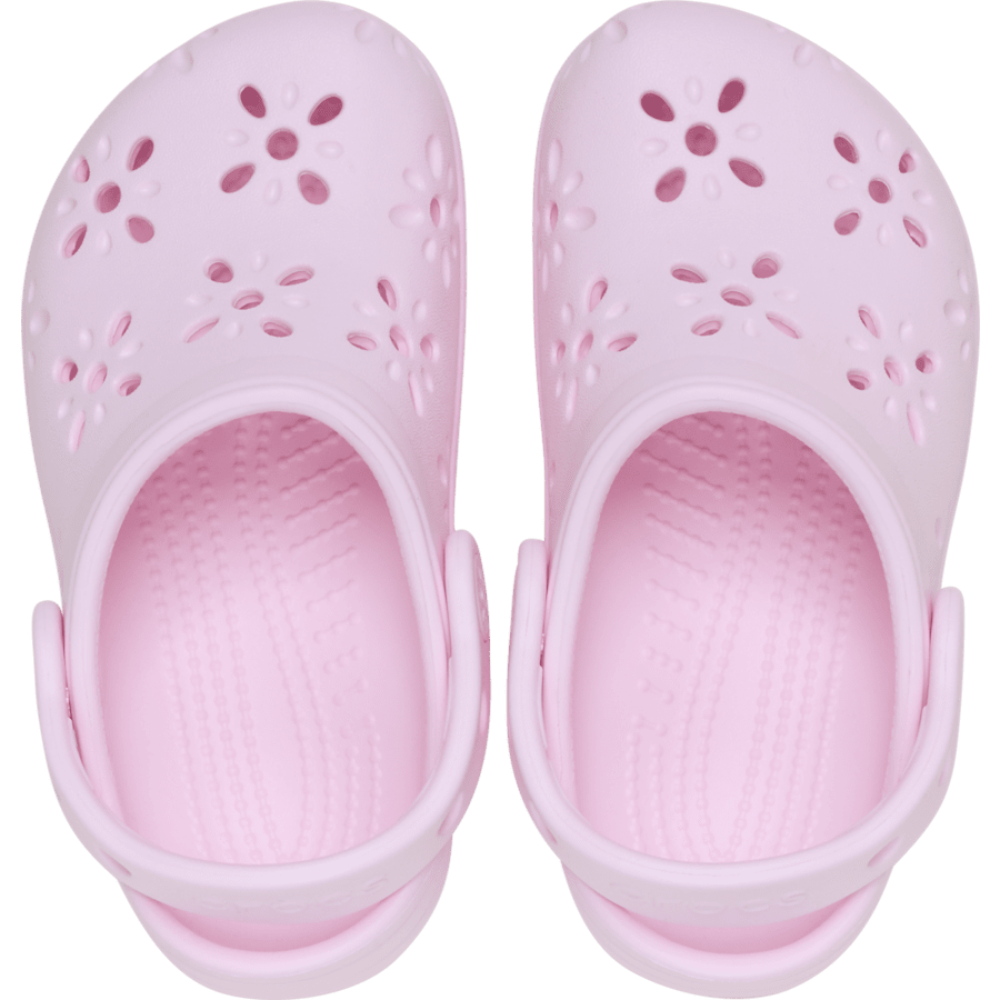 Pink Milk Toddler Classic Floral Cut-Out Clog - Top - Crocs