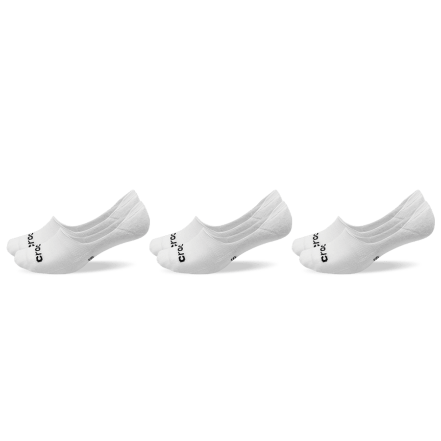 White CrocsSocks Hidden Liner 3PK - Angle - Crocs