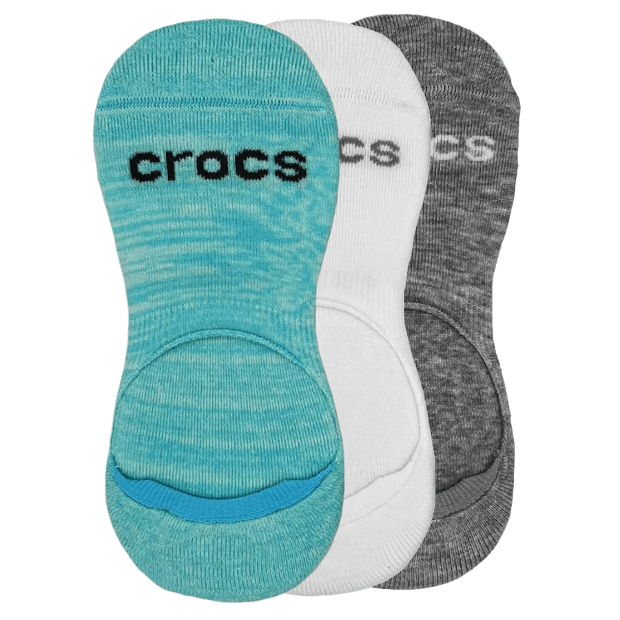 Aqua CrocsSocks Hidden Liner 3PK - Angle - Crocs