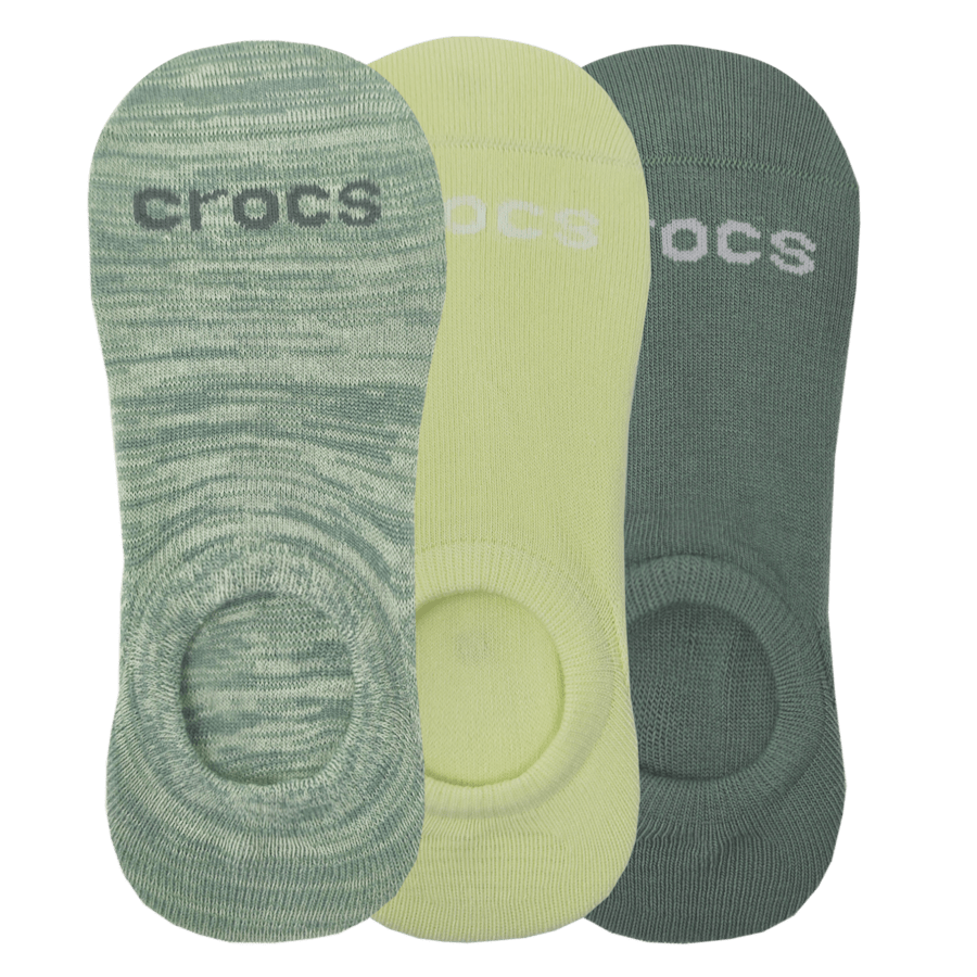 Green / Teal Crocs Socks Low Show 3-Pack - Angle - Crocs