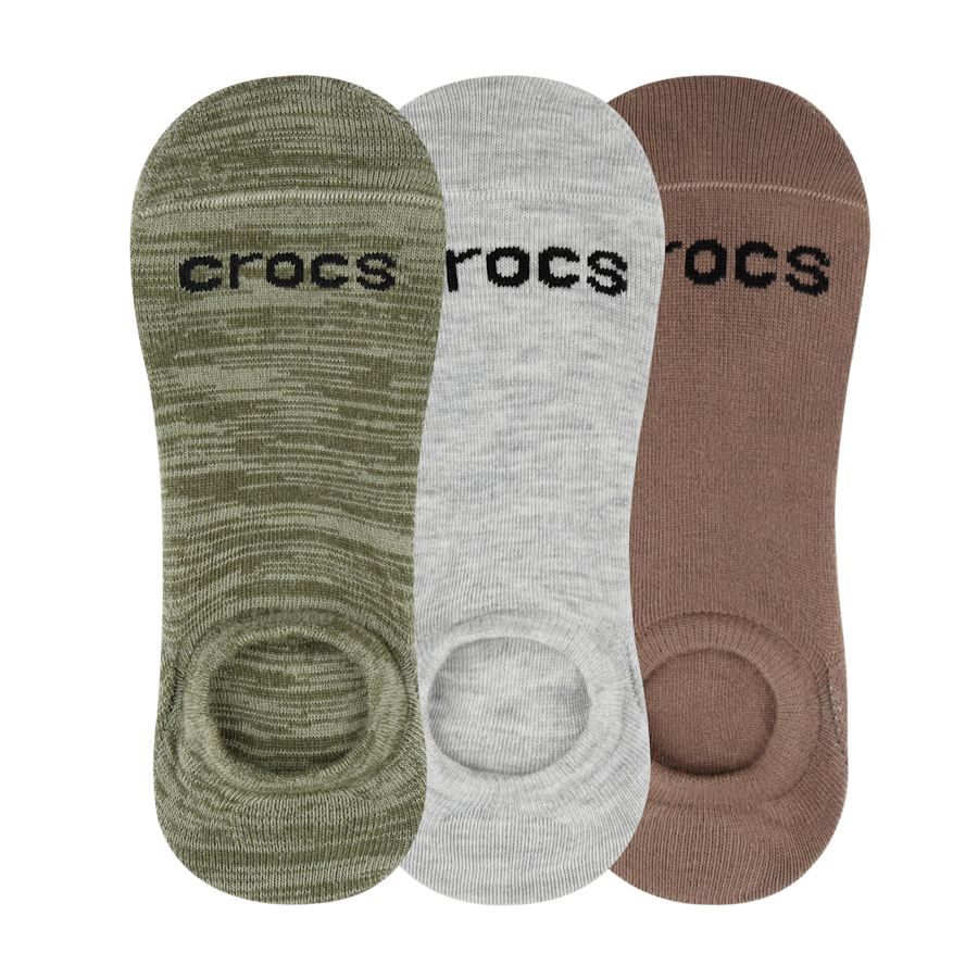 Moss/Multi Crocs Socks Low Show 3-Pack - Angle - Crocs