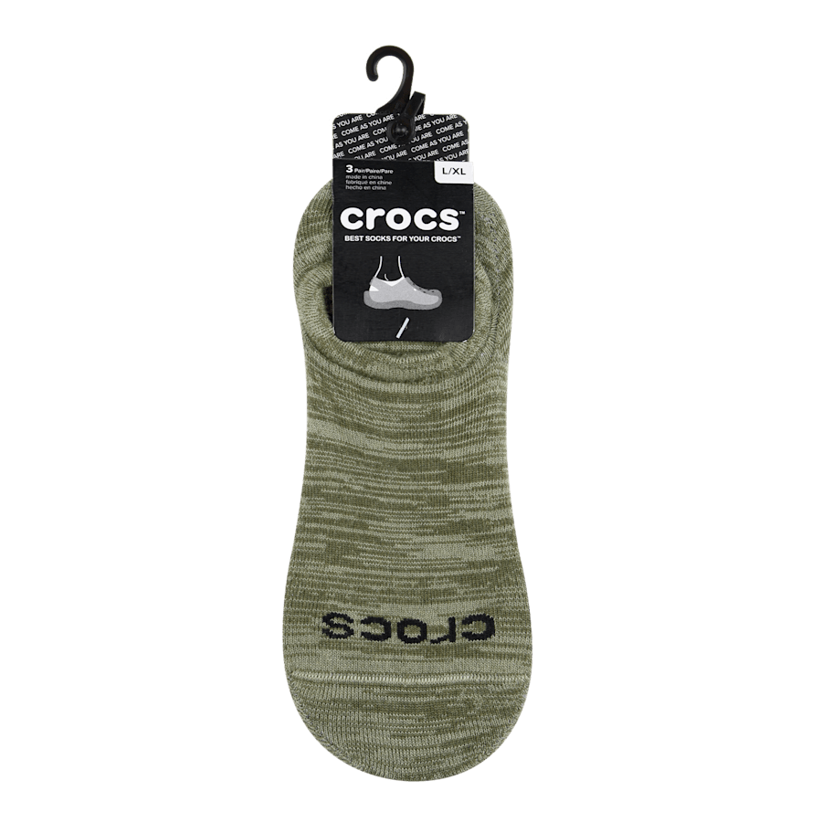 Moss/Multi Crocs Socks Low Show 3-Pack - Custom Angle - Crocs