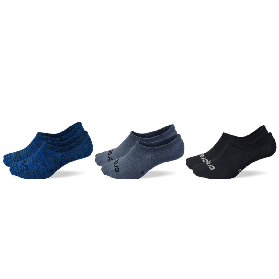 Deep Navy / Multi Crocs Socks Low Show 3-Pack - Angle - Crocs