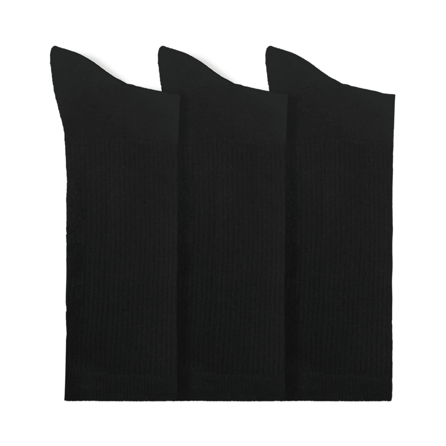 Black Crocs Socks Crew Texture Logo 3-Pack - Top - Crocs