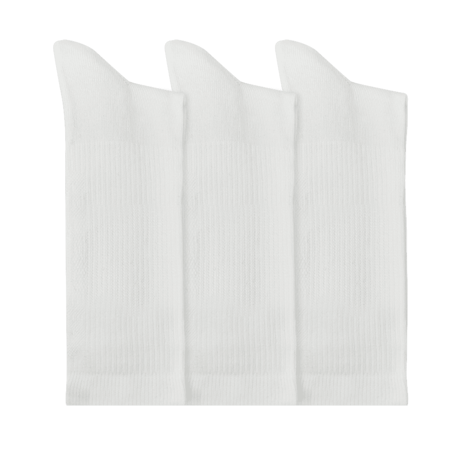 White Crocs Socks Crew Texture Logo 3-Pack - Top - Crocs