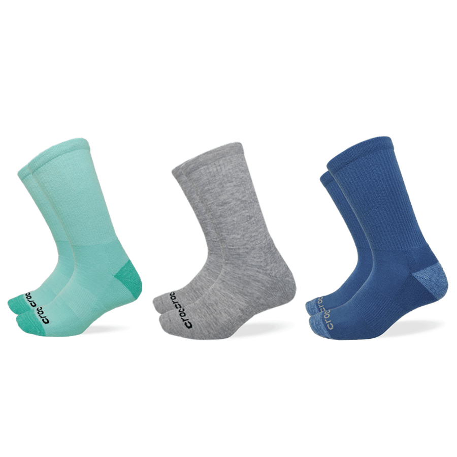 Aqua Crocs Socks Crew Random Feed Heel Toe 3-Pack - Side - Crocs