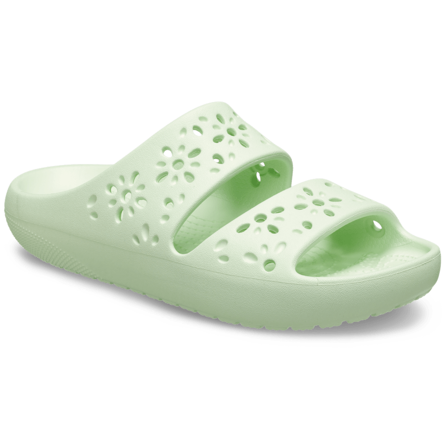 Jade Tint Classic Floral Cutout Sandal - Angle - Crocs