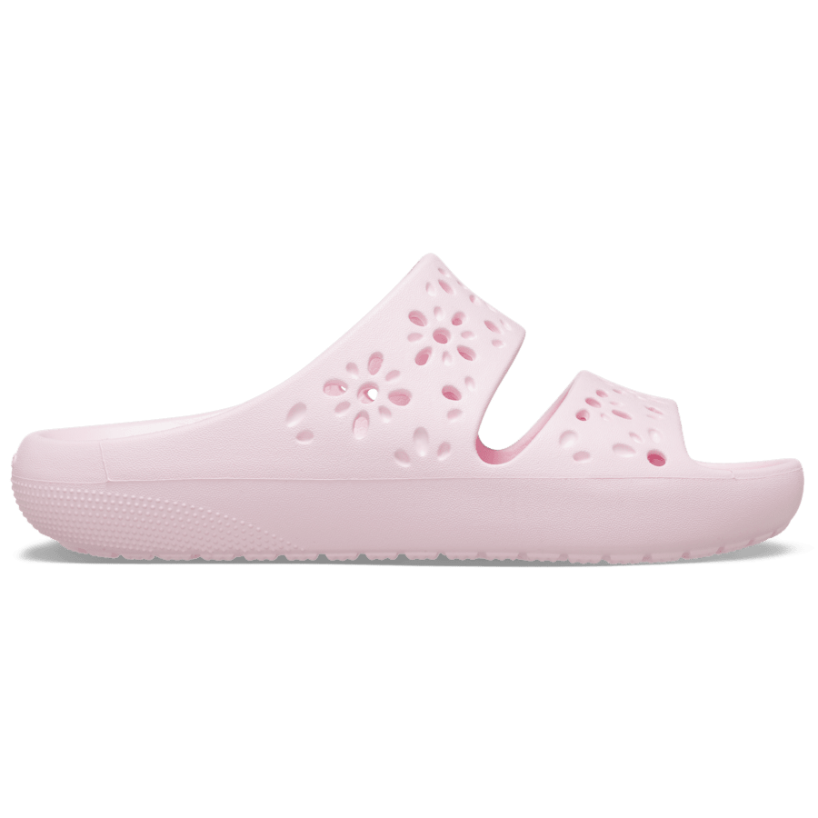 Pink Milk Classic Floral Cutout Sandal - Side - Crocs