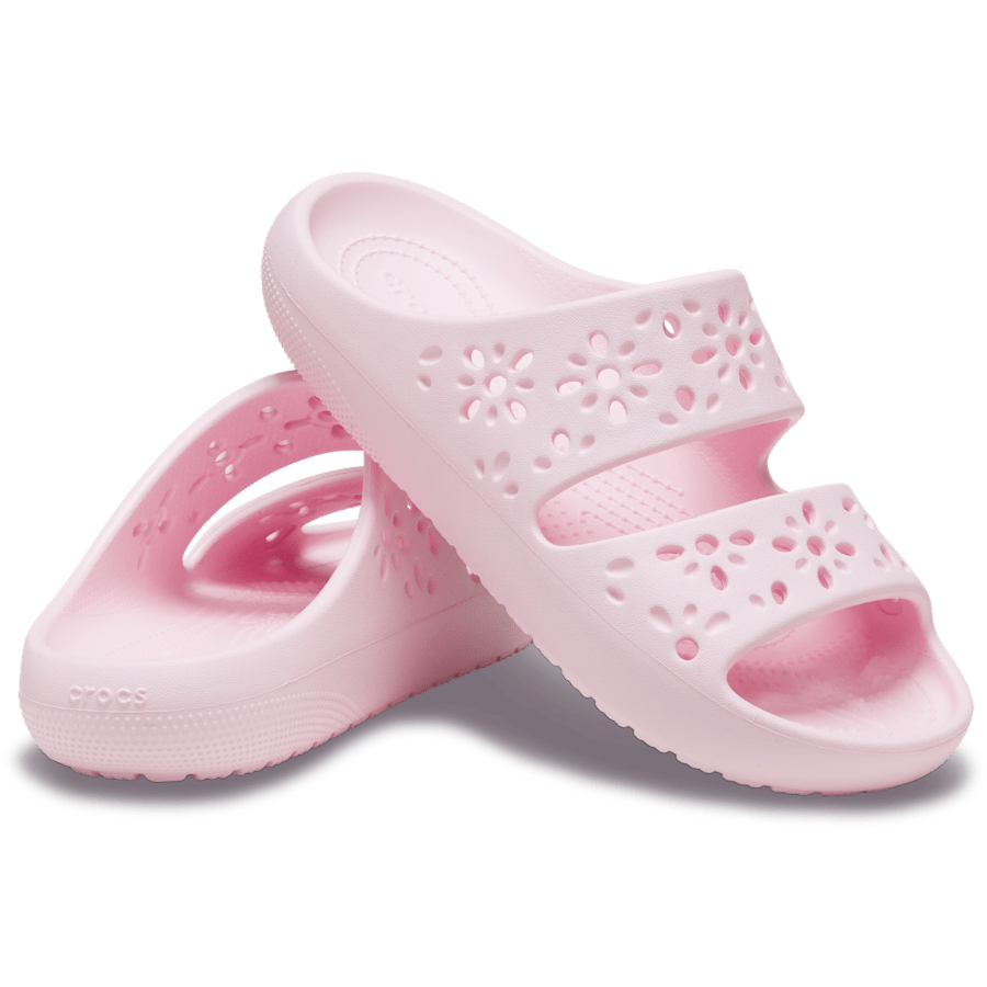 Pink Milk Classic Floral Cutout Sandal - Pair - Crocs