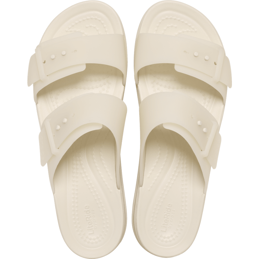 Sandstone Brooklyn Buckle Frosted Low Wedge - Top - Crocs