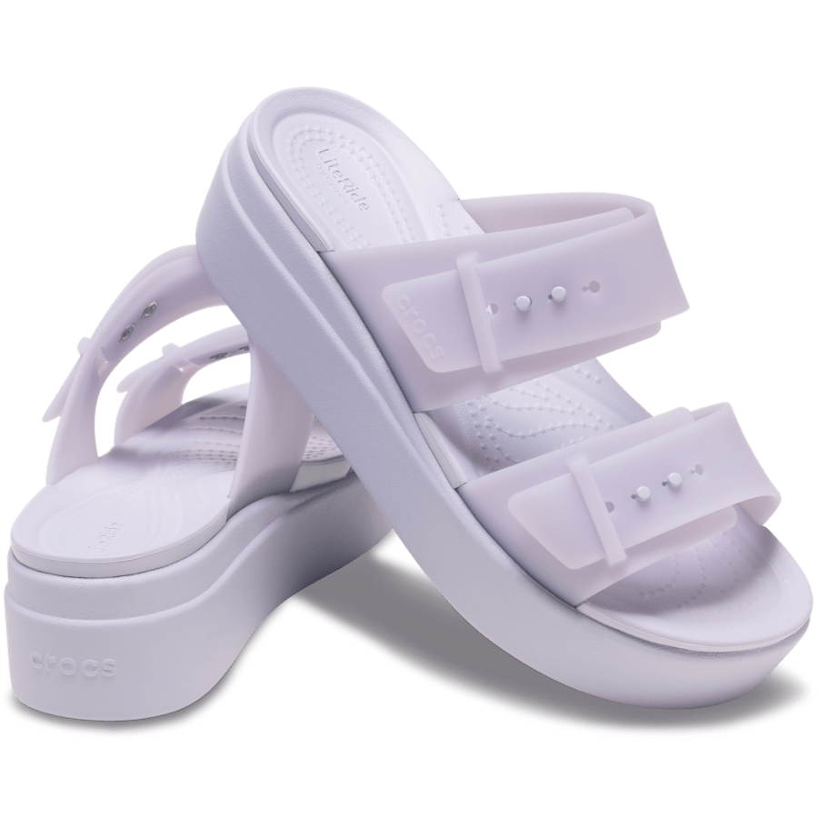 Purple Moon Brooklyn Buckle Frosted Low Wedge - Pair - Crocs
